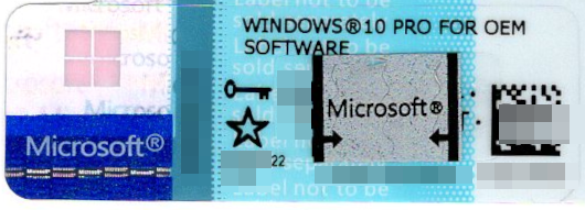 Windows の COA ラベル ( プロダクトキー シール ) のスクラッチ保護